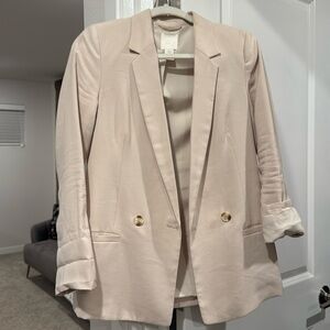 H&M Cream Blazer Jacket Small Career Office